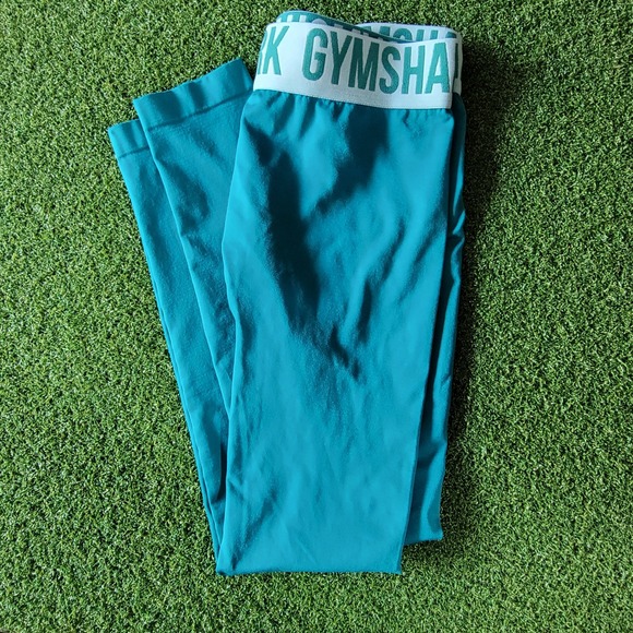 Gymshark‎ Seamless Leggings High Waisted Athletic Gym Workout Teal Size XS - Picture 1 of 6